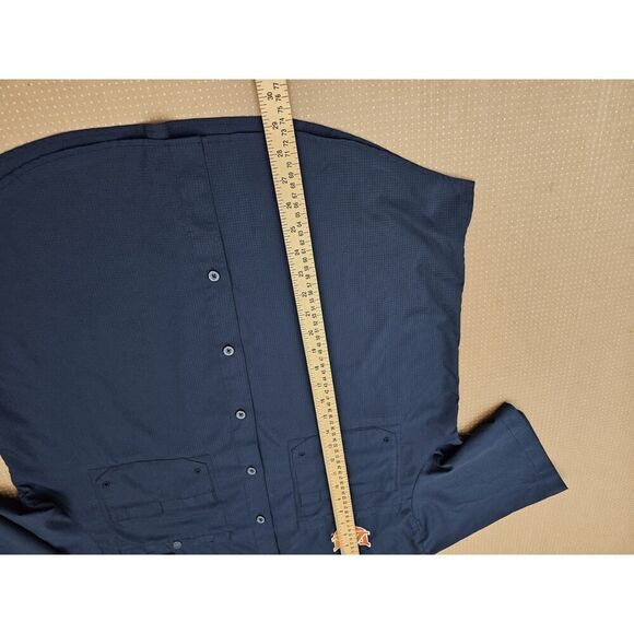 Columbia PFG Bonehead Shirt Mens Medium Blue Auburn University Short Sleeve Top - Picture 7 of 11